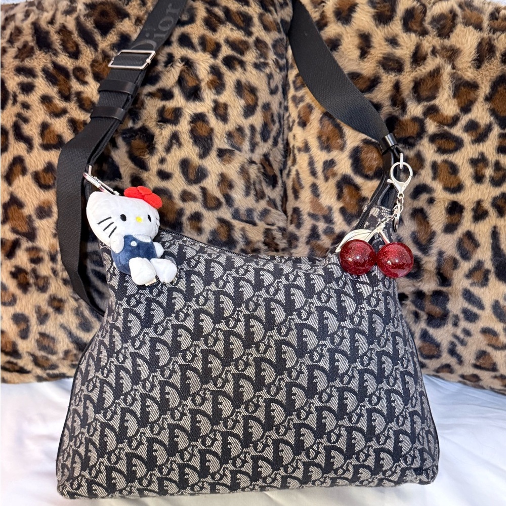 Black Monogram Canvas Shoulder Bag